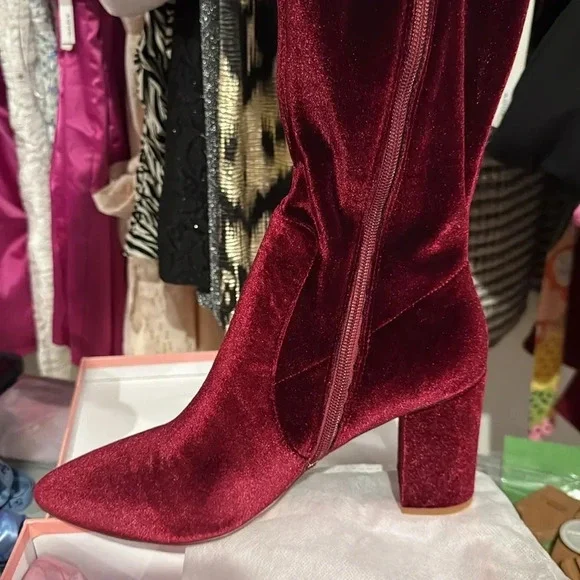 Smash Shoes Women's Malia Extra Wide Calf Block Heels Over-the-Knee Boots - Exte - Picture 3 of 7